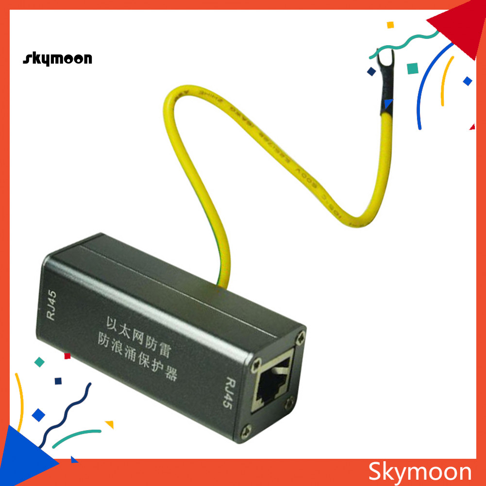 Skym* RJ45 Ethernet Network Device Thunder Surge Protector Arrester ...