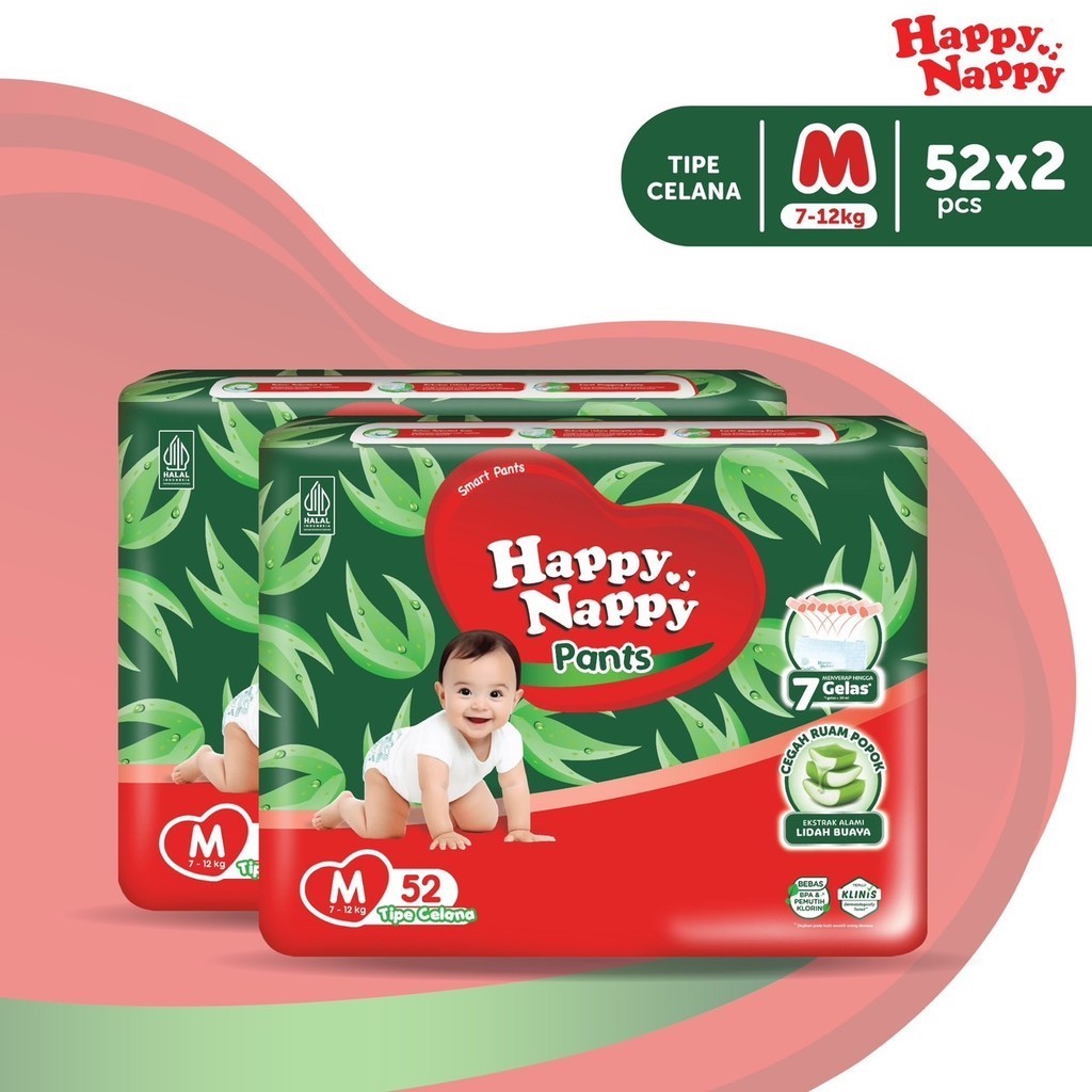 Happy Nappy Smart Pants M 52s x2