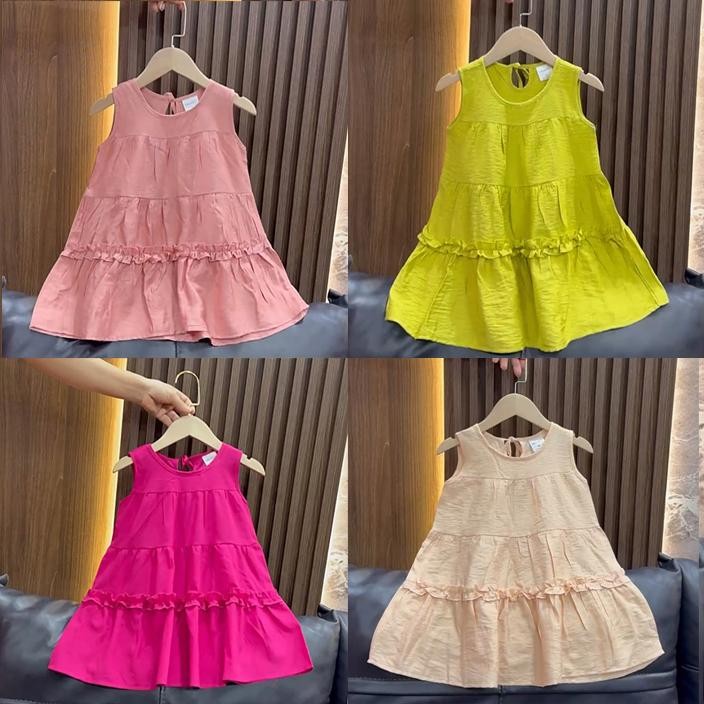 Váy Bé Gái size Đại 35kg - Đầm Bé Gái Xinh Chất Cotton Thoáng Mát - Thời Trang Trẻ Em MOONBE - Váy Trẻ Em Xòe Phối Bèo