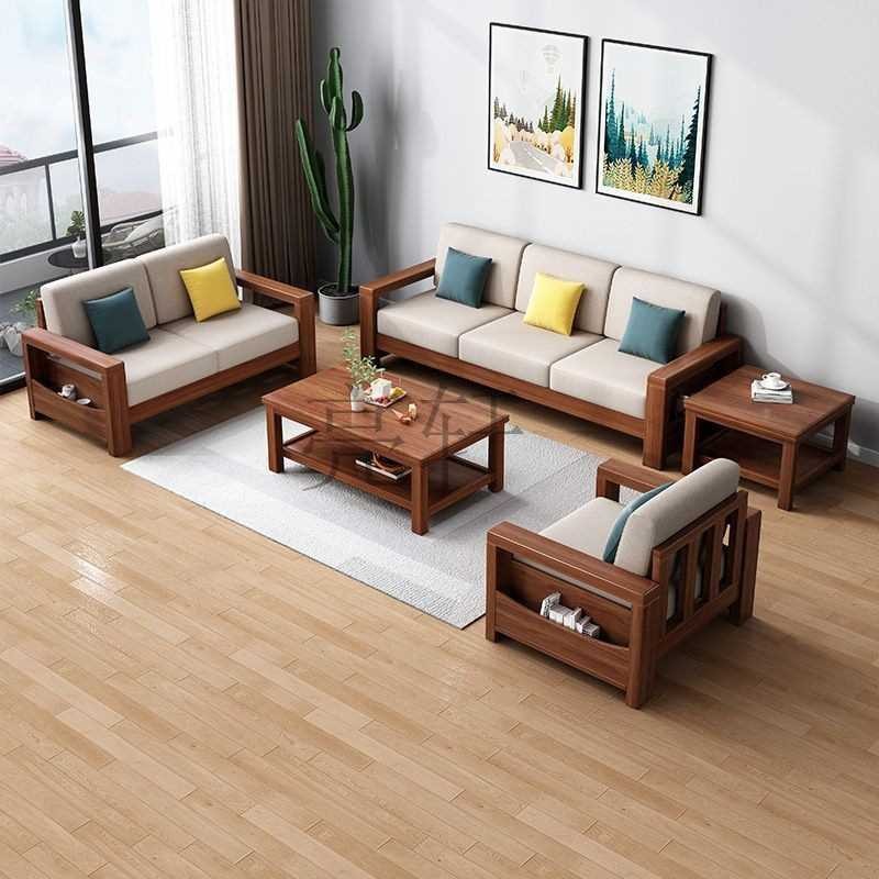 Lx Nordic Modern Furniture Simple Solid Wood Sofa Living Room Small