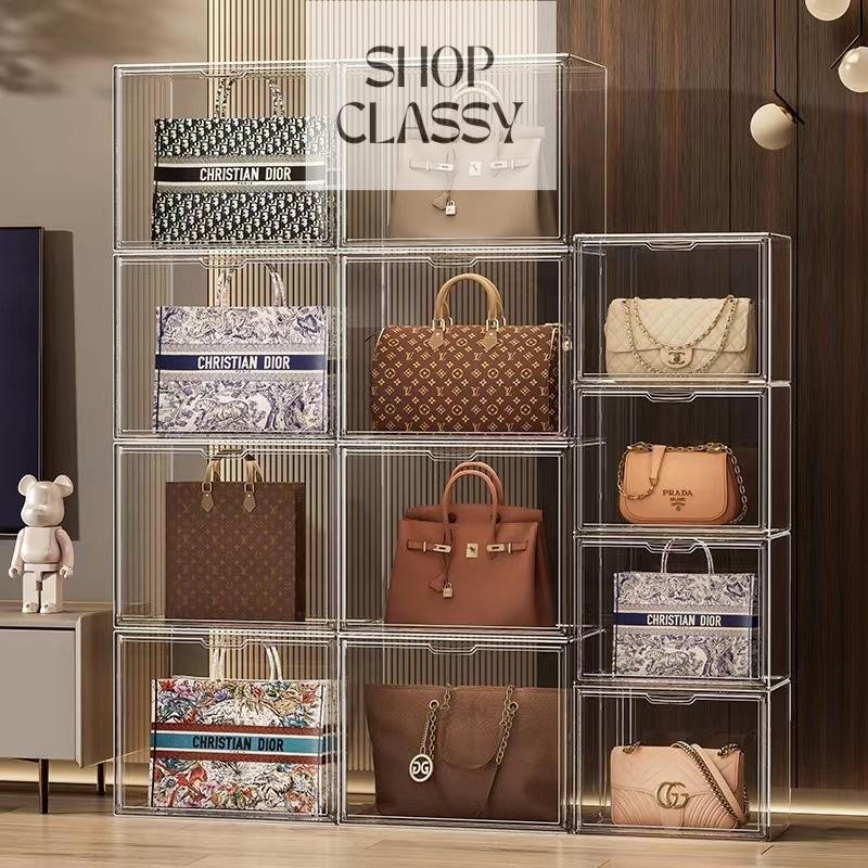 ShopClassyshop XXL Extra large Acrylic Premium Handbag Box Stackable ...