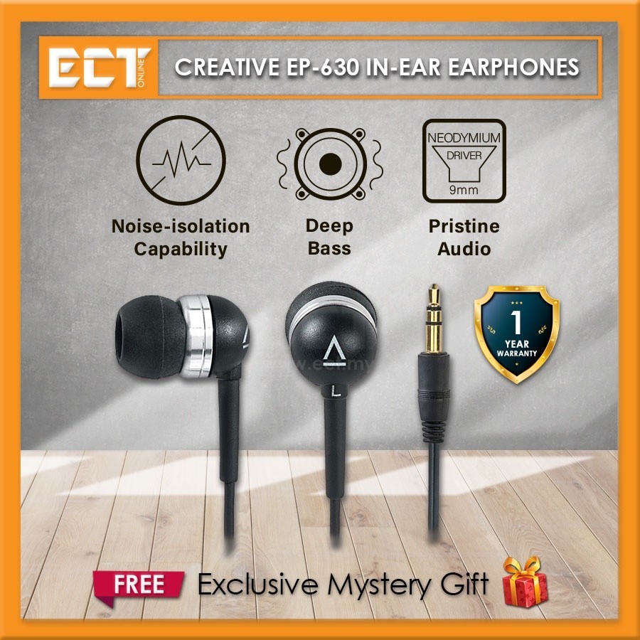 Creative EP-630 In-Ear Earphones with Noice-isolation capability