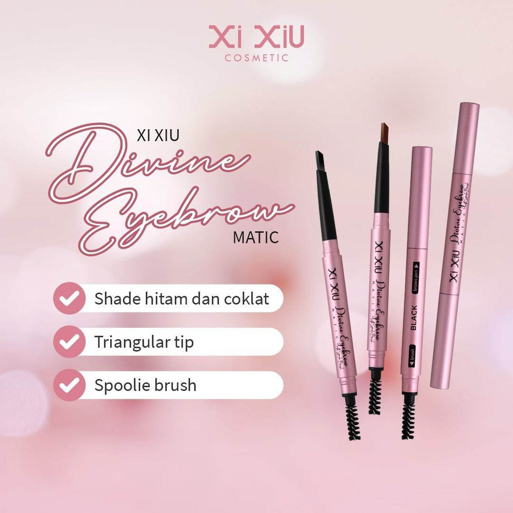 Xixiu Divine Eyebrow Matic With Spoolie Brush Black / Brown / Merah Jingga Official - Gambar 2