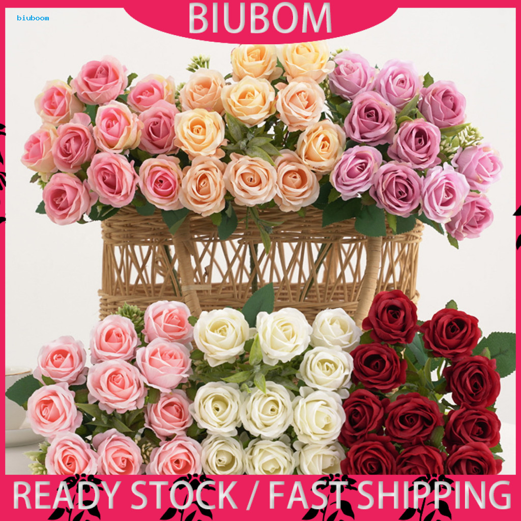 Artificial Rose Flower 10 Heads Realistic Looking NonFading Curled