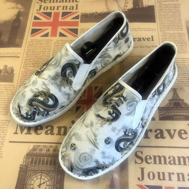 Old Beijing Cloth Shoes 2024 Spring Young Men Slip-on Gommino Lazy ...