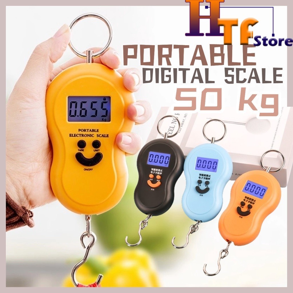 Portable 50kg Handheld Electronic Digital Scale Mini Scales Hook ...