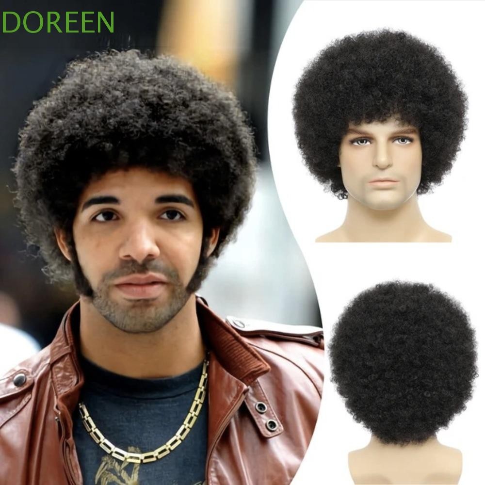 DOREEN Afro Wigs Big Natural Color Kinkly Curly Wigs High Temperature Fiber Jumbo 70s Rock Synthetic Wig for Black Men Shopee Singapore