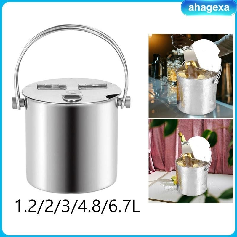 [Ahagexa] Ice Bucket with Airtight Lid Accessory Night Supplies BBQ