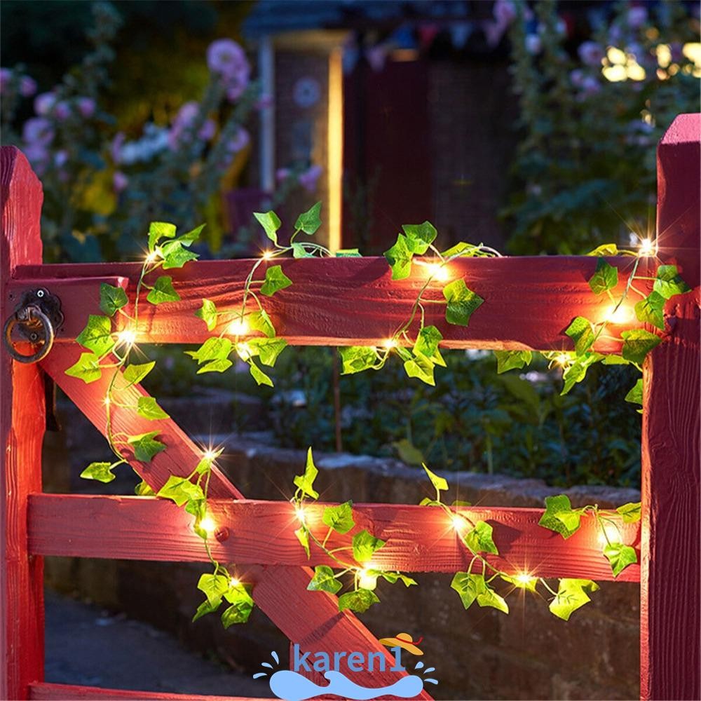 KA Fake Green Leaf String Lights, Waterproof 2M-10M Artificial Ivy Vine ...