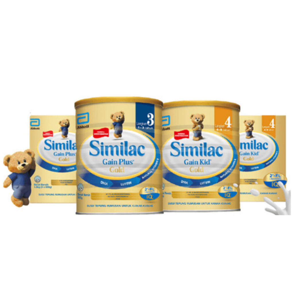 Similac Gain Plus Gold 900g/3kg Step 3-4 / Gain Kid Tin 850g Stage 3-4 ...
