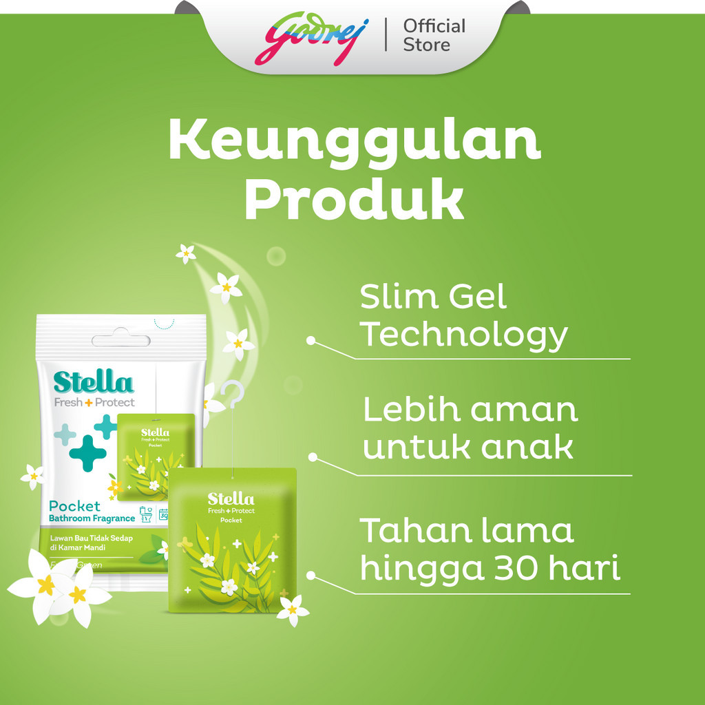 Stella Pocket Bathroom Green Apple 10 gr x 2 Pcs - Pengharum Kamar Mandi - Gambar 2