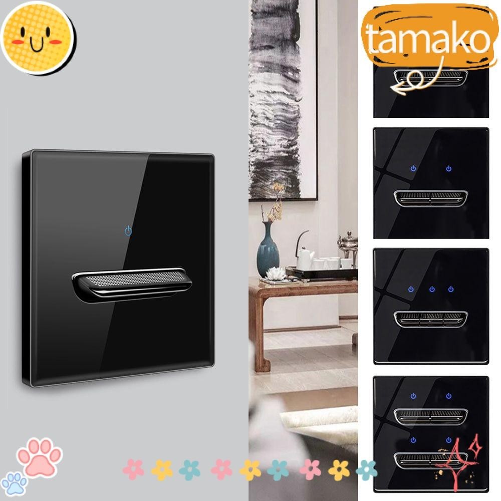 TAMAKO Toggle Switch Black LED Indicator 1/2/3/4 Gang 1 Way Wall Light ...