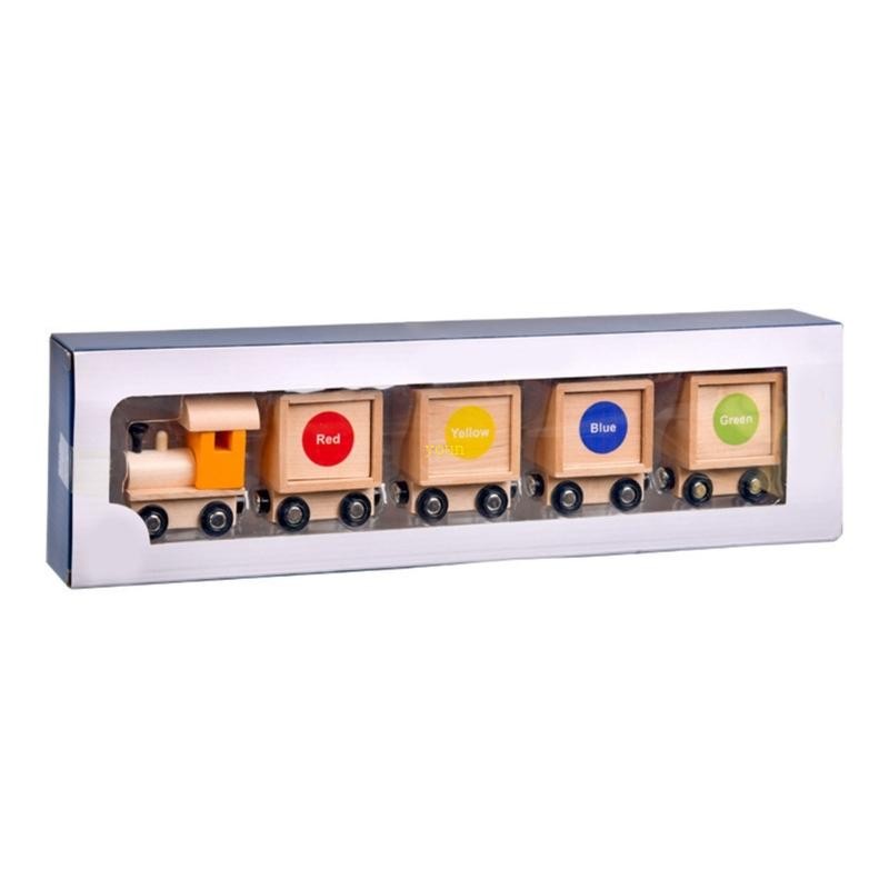 youn Toy Train for Children Pull Along Magnetic Train Shape Sorting ...