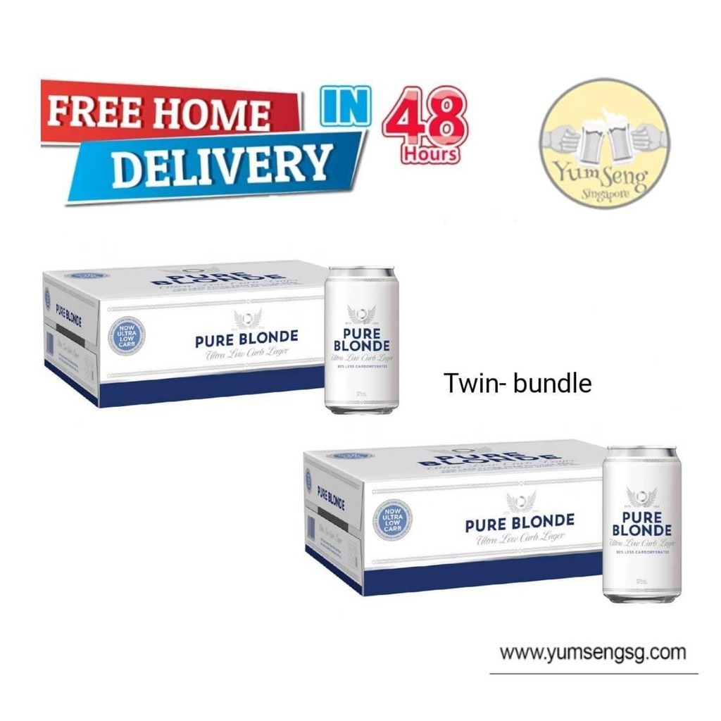 Pure Blonde Ultra Low Carb Beer (Bundle of 2)(375ml x 24 cans)(BBD 01/ ...