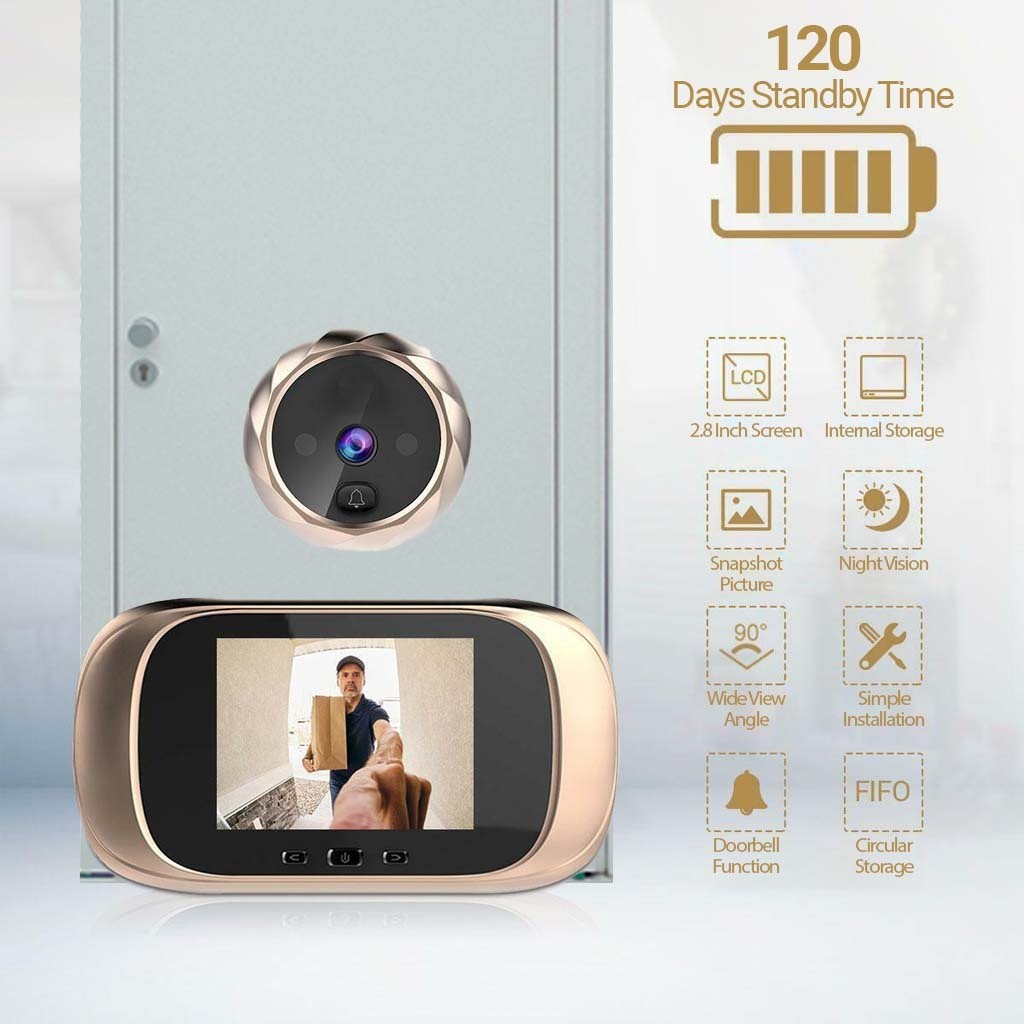 Doorbell Viewer 2.8 inch LCD screen night vision camera door monitor ...