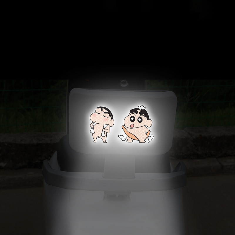 FIL Light Reflecg Crayon Shin-Chan Cattoon Car Sticker Cute Waterproof ...
