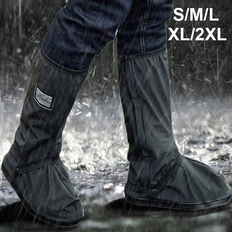 Rain Shoe Cover Foldable Waterproof Anti-slip Motorcycle Bike ...