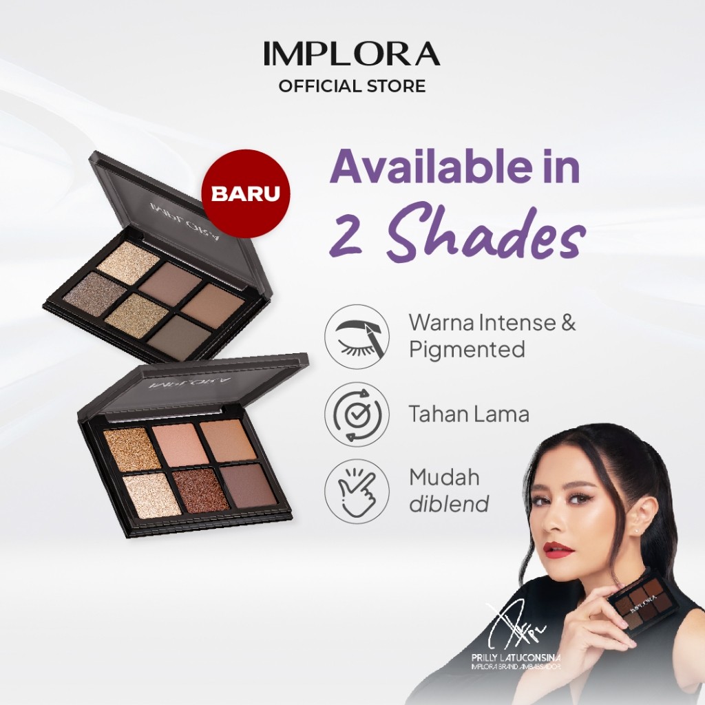 Implora Urban Eyeshadow Palette Pigmented Long Lasting / Merah Jingga Official - Gambar 2