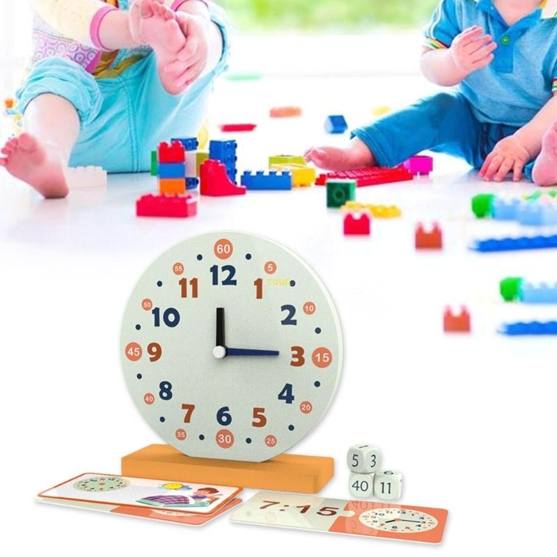 youn Kids Telling Time Learning Clock with Flashing Cards for Analog ...