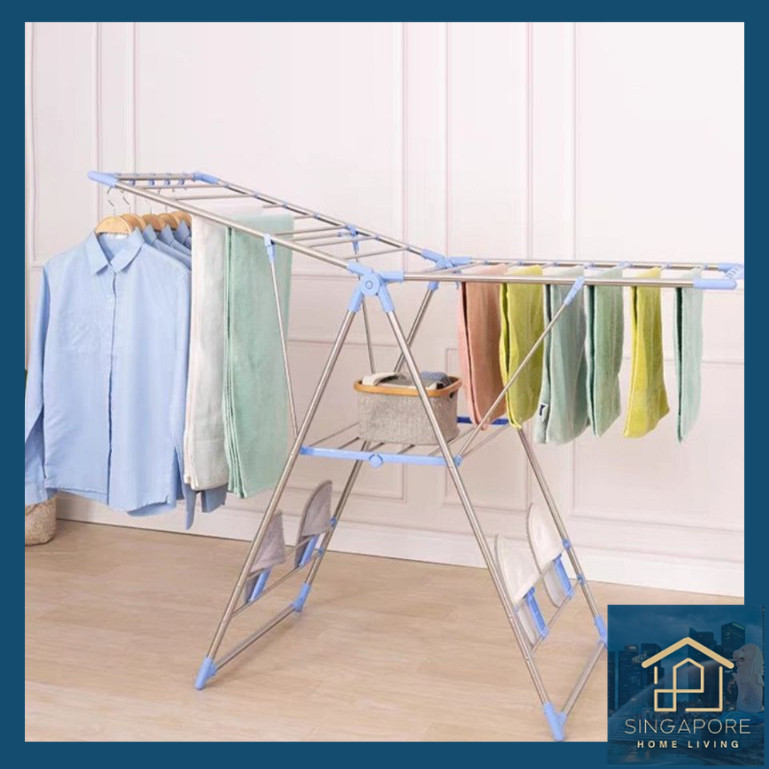 Stainless Steel Foldable Clothes Hanger Laundry Drying Rack | Shopee ...