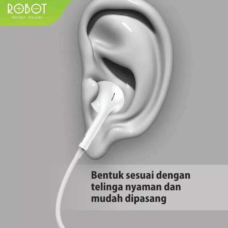 ROBOT RE10 Earphone Wired Semi In - Ear Clear And Comfortable - Gambar 2