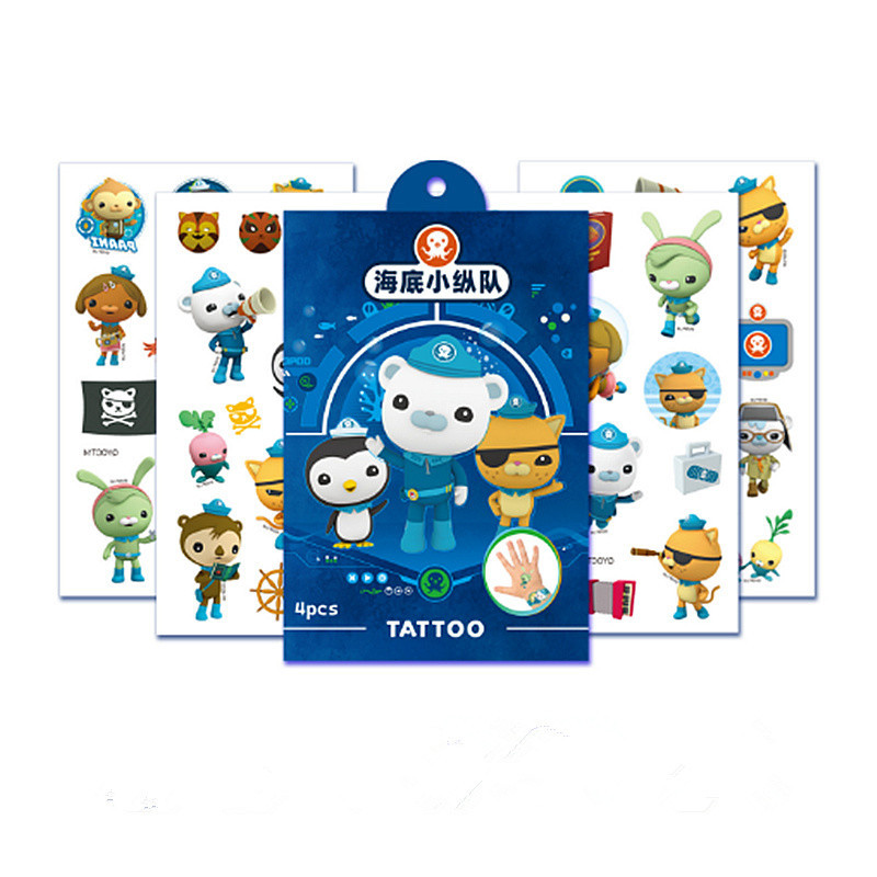 4 Sheets / Pack The Octonauts Series Temporary Waterproof Tattoo ...