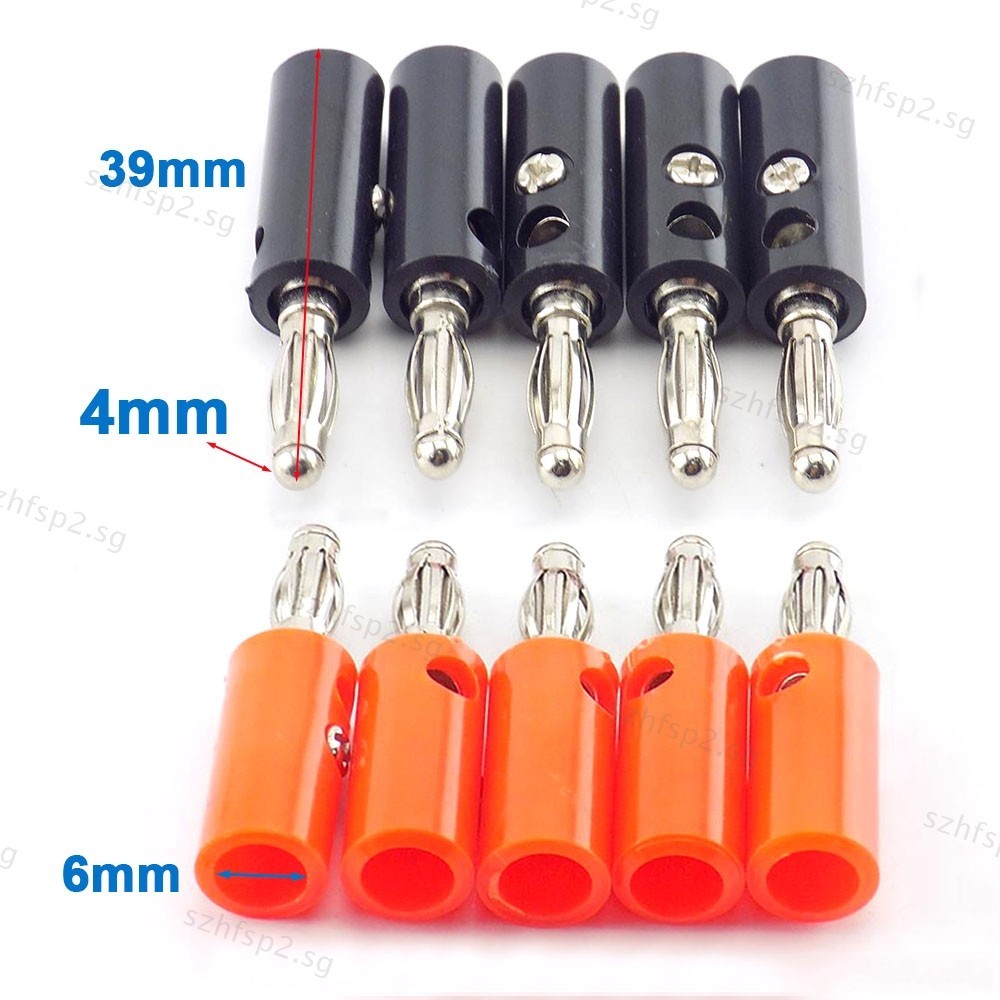 5 Sets Banana Plug test probe plug 4MM black+red Speaker Screw Wire ...