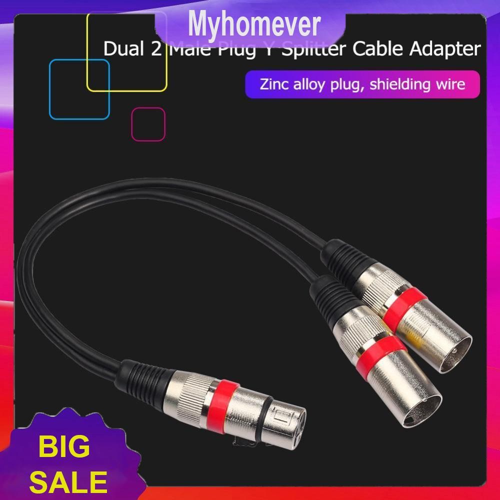 3Pin XLR Female Jack to Dual 2 Male Plug Y Splitter 30cm Adapter Cable ...