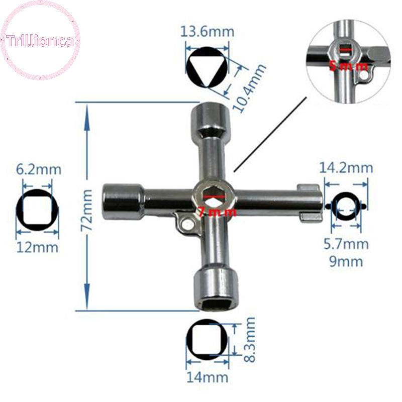 Trillionca 4 Way Utility Key for Electric Water Gas Meter Box Cupboard ...