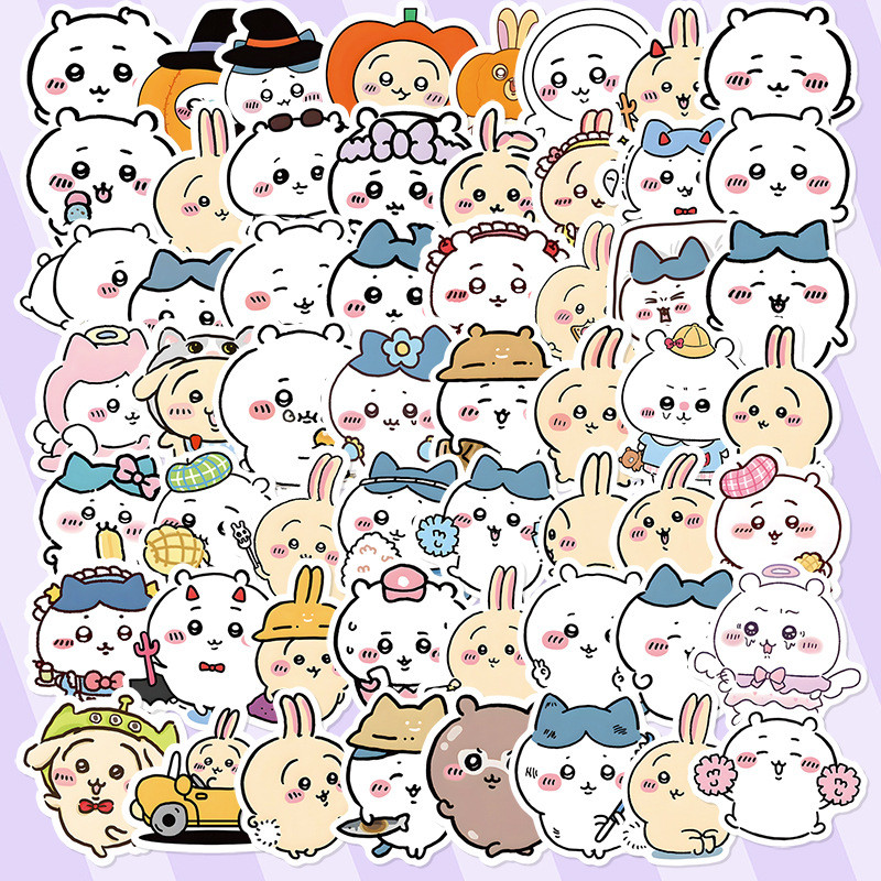 60Pcs Cute Cartoon Chiikawa Stickers Kawaii Water Bottle Stickers for ...