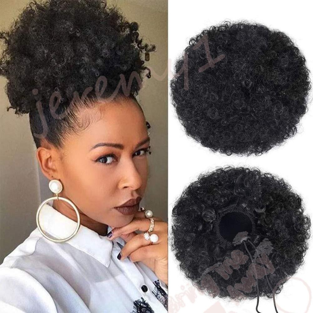 JEREMY1 Synthetic Messy Bun, Elastic African Afro Puff Drawstring ...