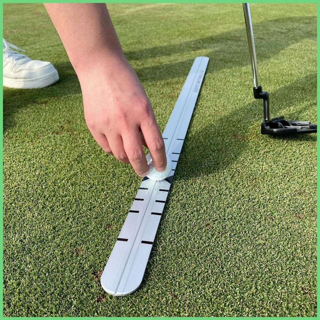 Putting Guide Ruler - Golf Putter Alignment Rail, Perfect Putting Aim Ruler, Golf Putting Aid Ruler | Straight Putter Ruler Improve Alignment, Aluminum Practice Putting Alignment Rail For Men Women