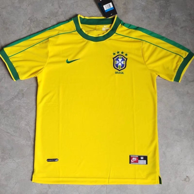 1998 season Brazil home retro jersey S-XXL short-sleeved sports ...