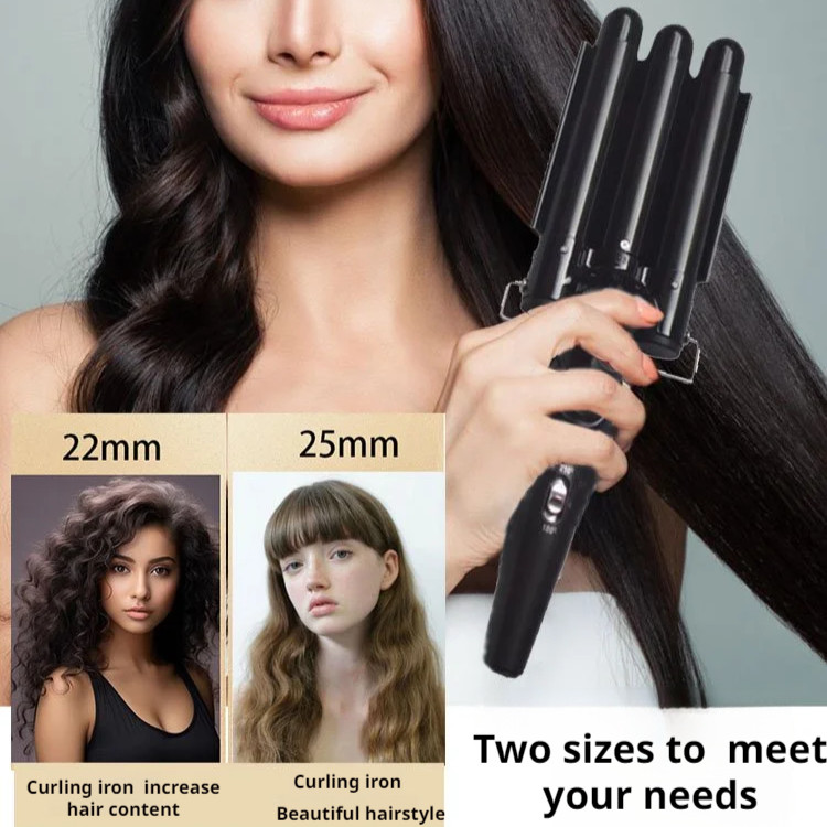 Big wave water ripple electric curling iron Good Shopee Singapore