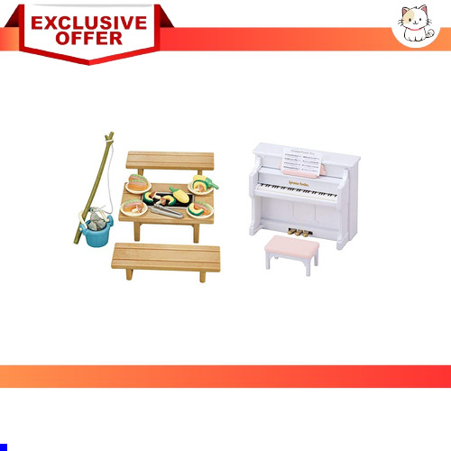 Mobilier Familial Sylvanian - Ensemble Piano, Modèle Ka-301 Neuf, Marque Epoch, Certificat Inclus