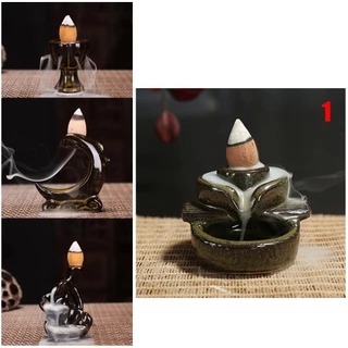 Large Handmade Ceramics Buddha Hand Waterfall Incense Burner, Backflow  Incense Burner,Incense Burner Holder, Koi Fish Incense Burner, with 60  Backflow