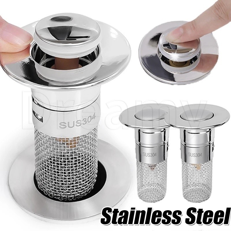 Pop-up Sink Floor Drain Filter Plug - Stainless Steel Bounce Core Sink ...