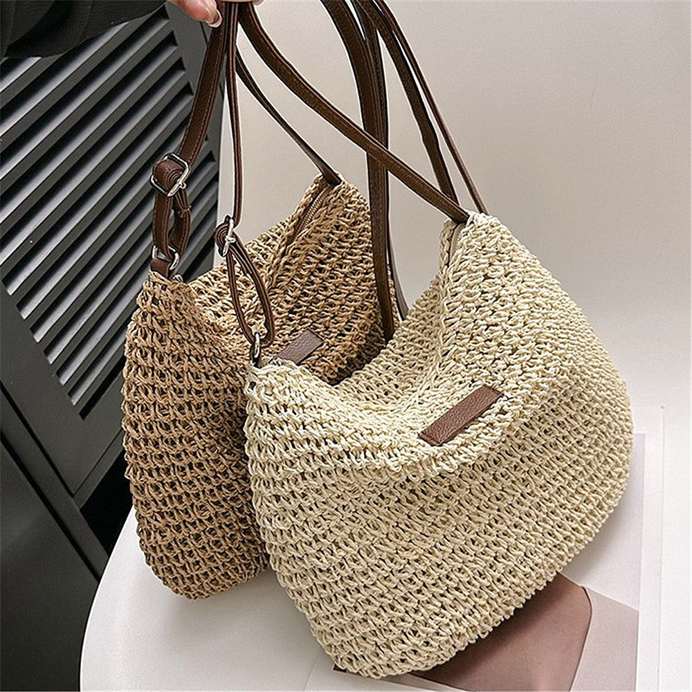 Straw shoulder handbags hotsell
