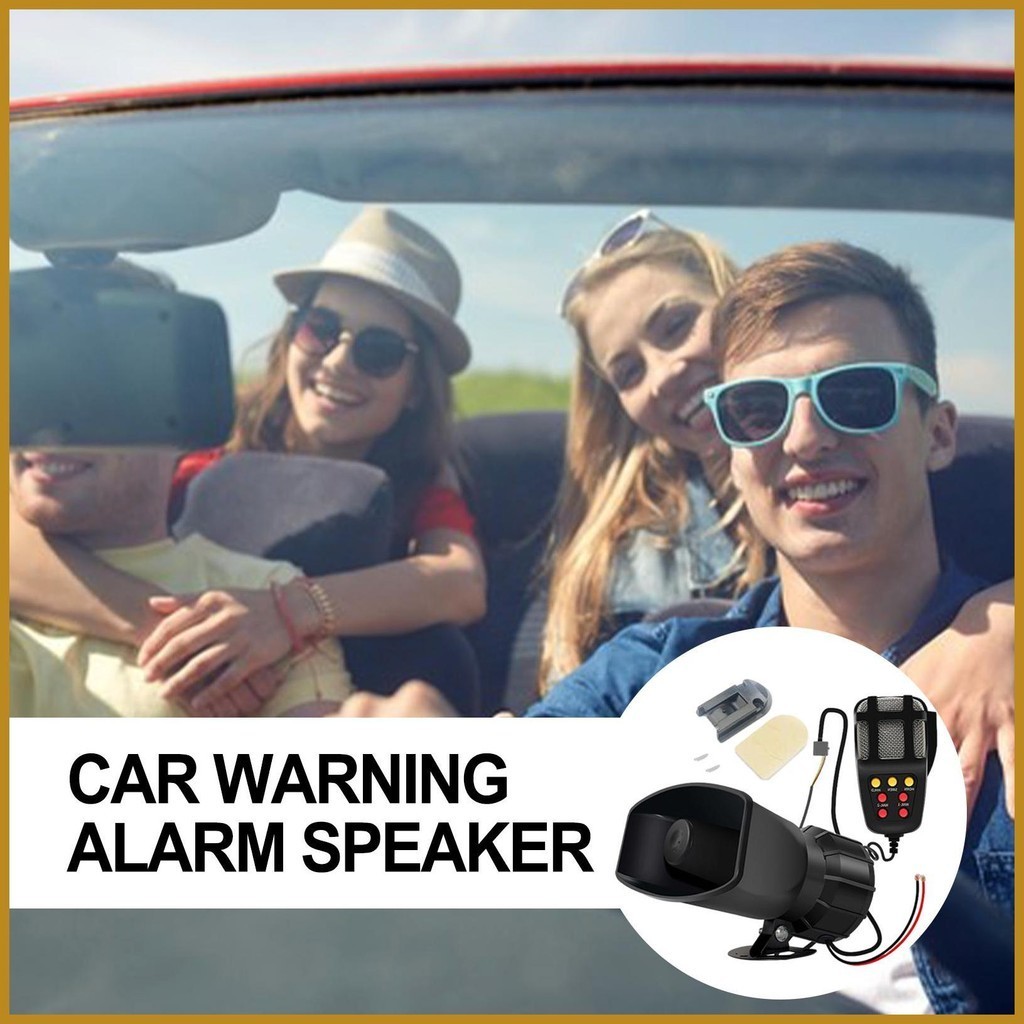 PA Systems For Cars 12V 100W Warning Horn PA Speaker With 7 Sounds Loud