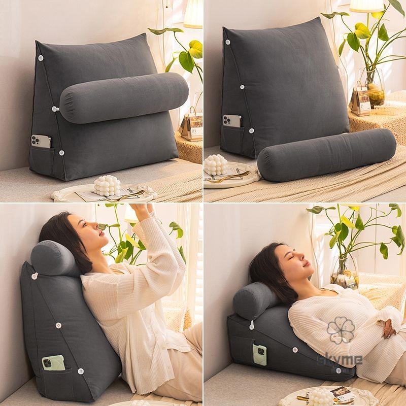 Triangle Bedside Cushion Large Backrest Cushion Bed Pillow Soft