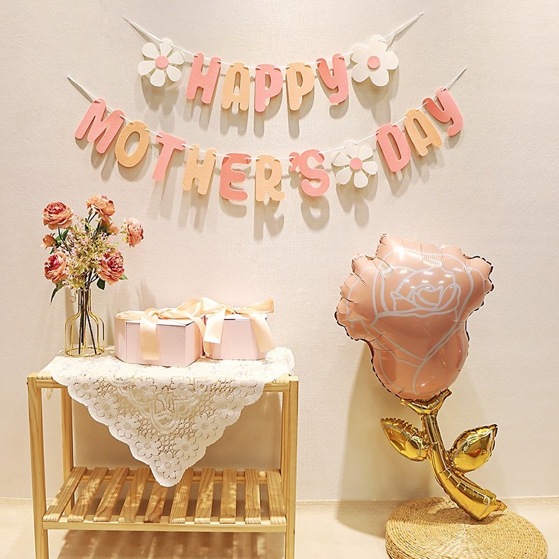 Happy Mother's Day Banners Whaline 2Pcs Happy Mother's Day Banner