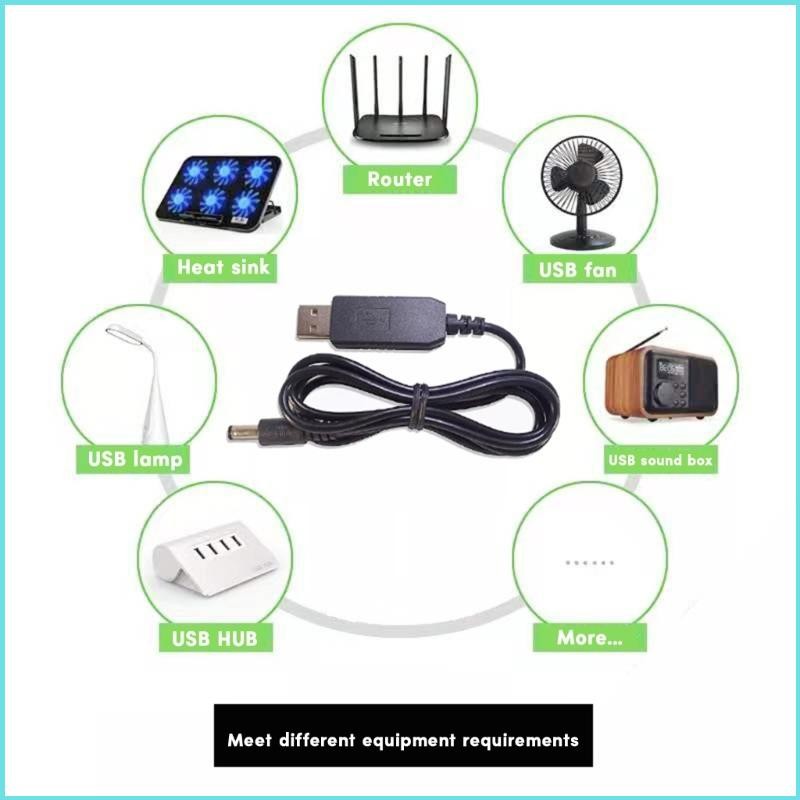 RUN USB to DC 5V 9V 12V Step-up Adapter Connector for Router Speaker ...