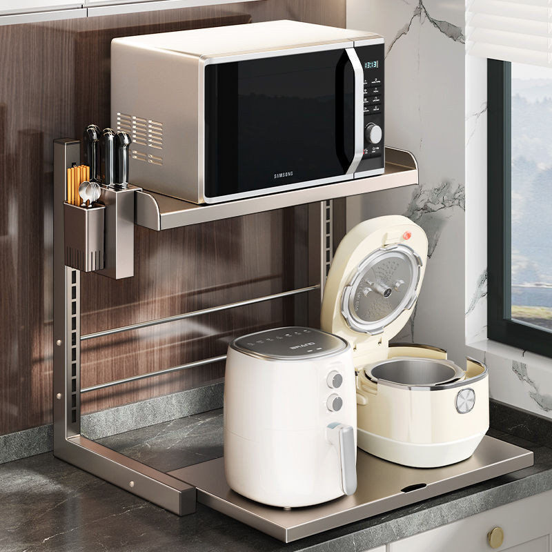 Kitchen Rice Cooker Shelf Countertop Pull-out Microwave Fryer Rack ...