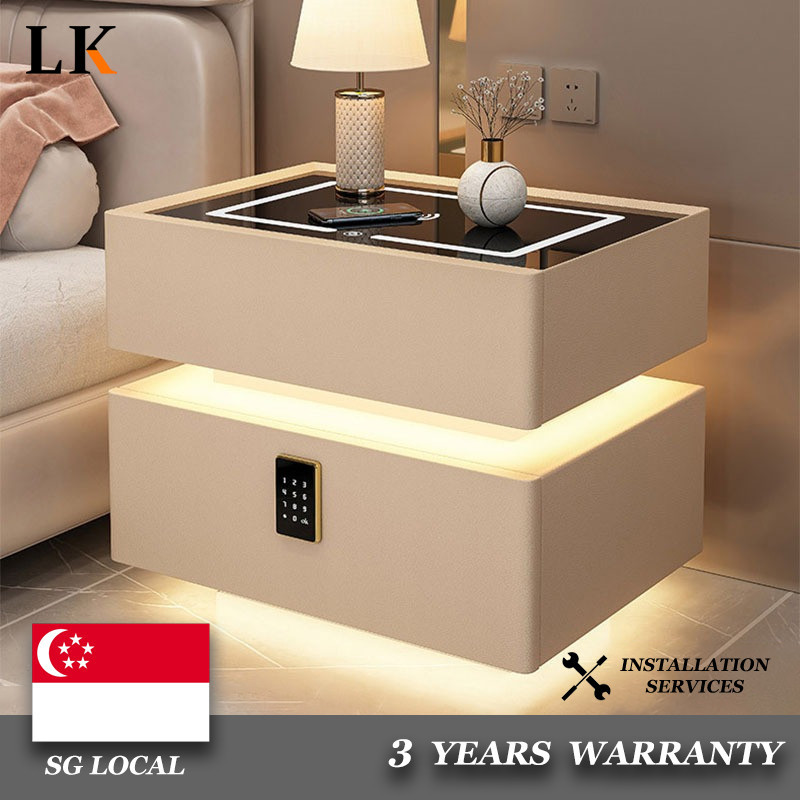 LK Smart Bedside Table/Luxury Solid Wood Bedside Table/Suspended ...