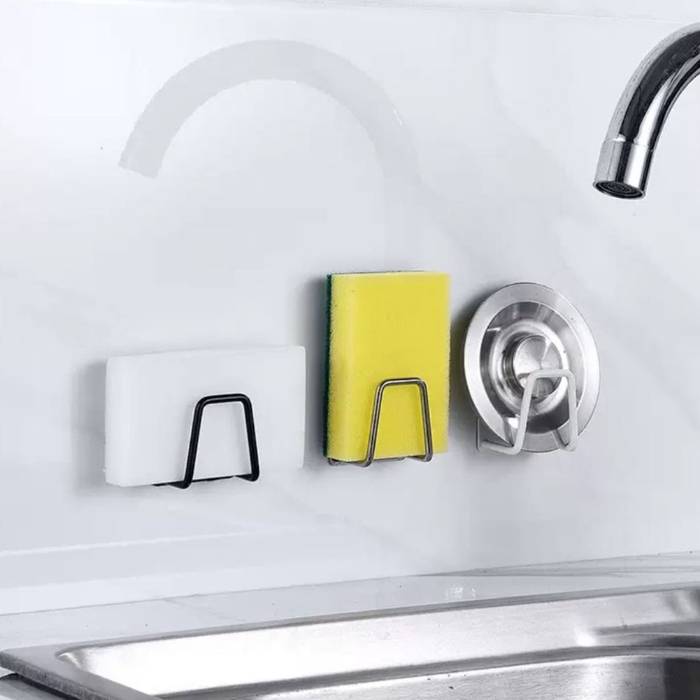 [POPM] Kitchen Sponge Stand Self-Adhesive Sink Sponge 304 Storage Stand ...