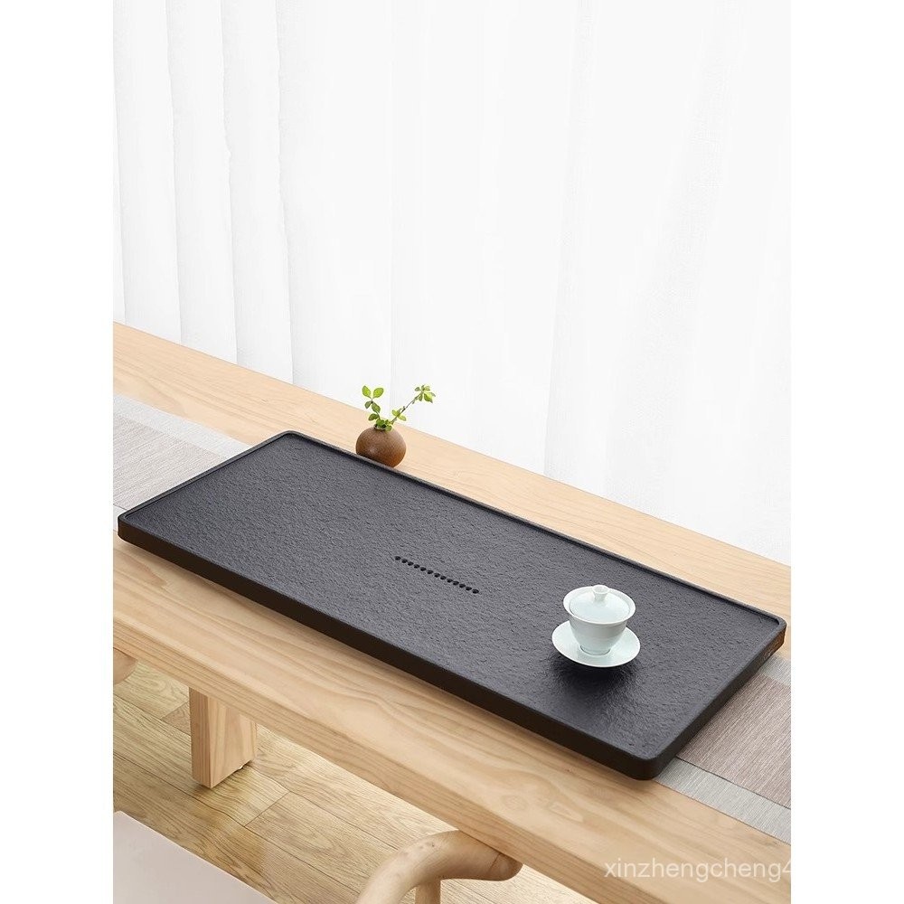 Germany Mionto Natural Whole Black Stone Tea Tray Home Simple Stone Tea ...