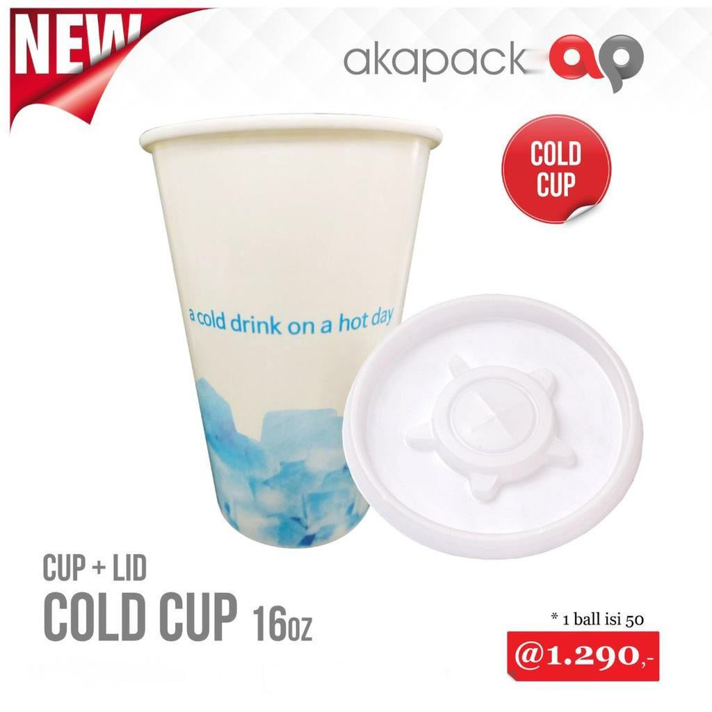 Paper Cup Cold plus Lid 16oz pack 50pcs Coffee Paper Cups 480ml Coffee ...