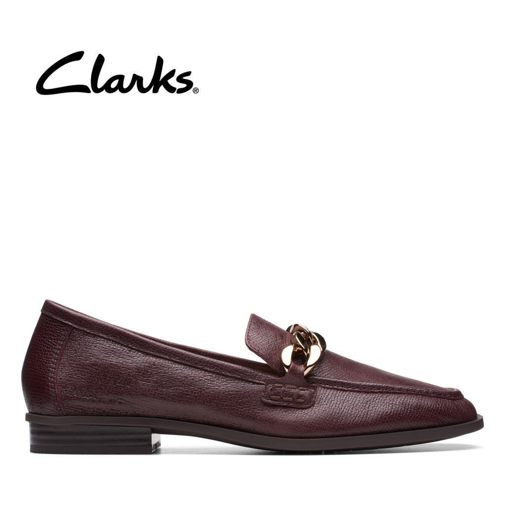 Clarks Womens Sarafyna Iris Loafers Burgundy Leather Shopee Singapore