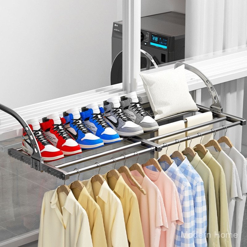 Multifunctional Balcony Retractable Drying Rack Window Sill Shoe Drying ...