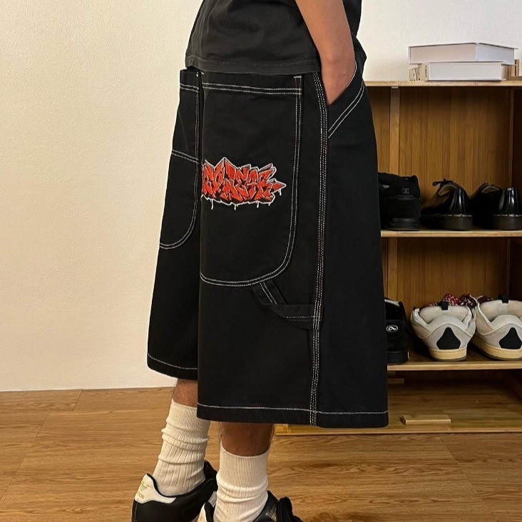 パンツ wexwear shorts w34 Wexwear Trendy Brand Vintage Baggy Jeans shorts Men Harajuku